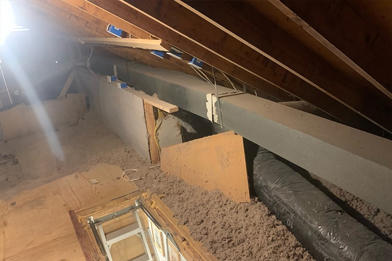 Old air ducts in attic