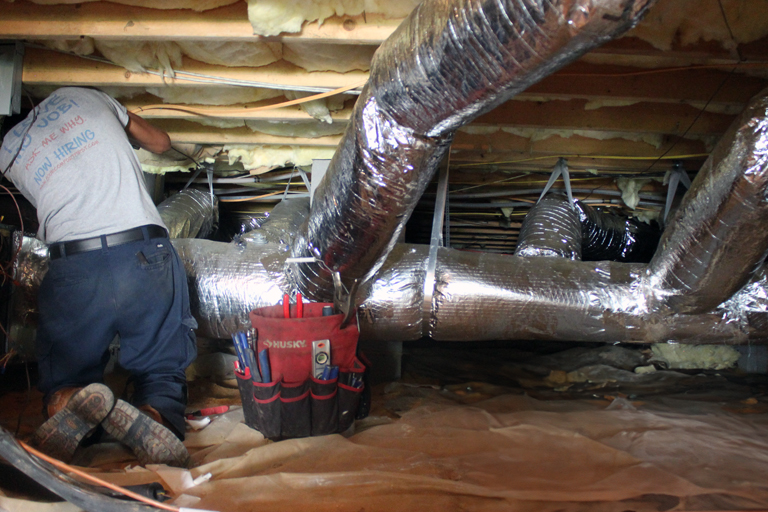 Ductwork in a home's crawl space