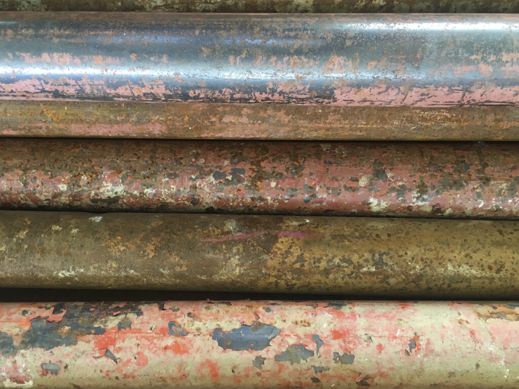 Corroded metal pipes